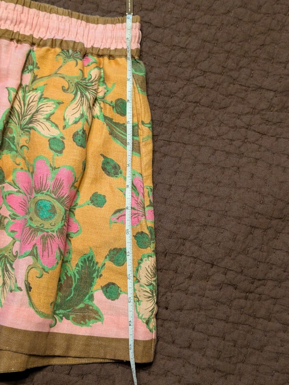 ALEMAIS Winnie Pink & Yellow & Brown Floral Linen Shirt and Short Set - Picture 11 of 16